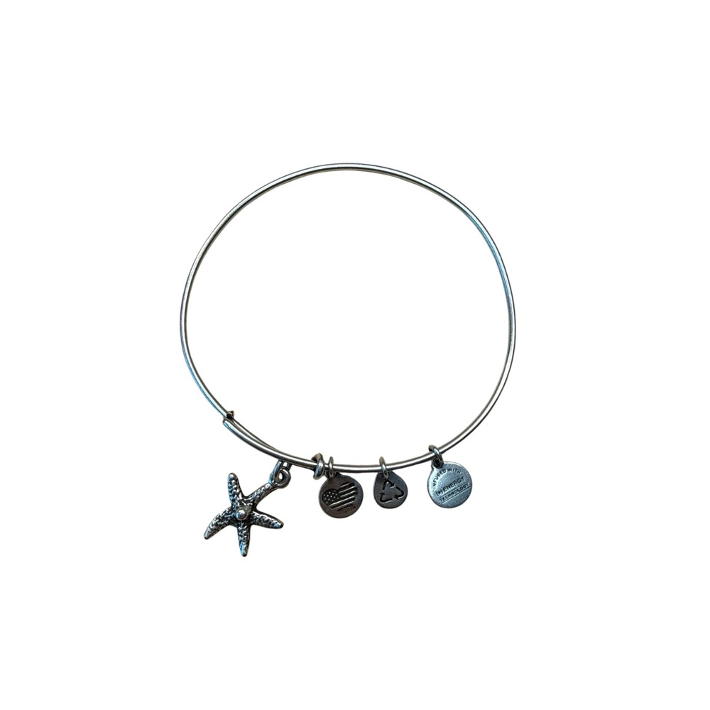 Alex and Ani Starfish Charm Bangle Rafaelian Silver Finish Expandable Bracelet